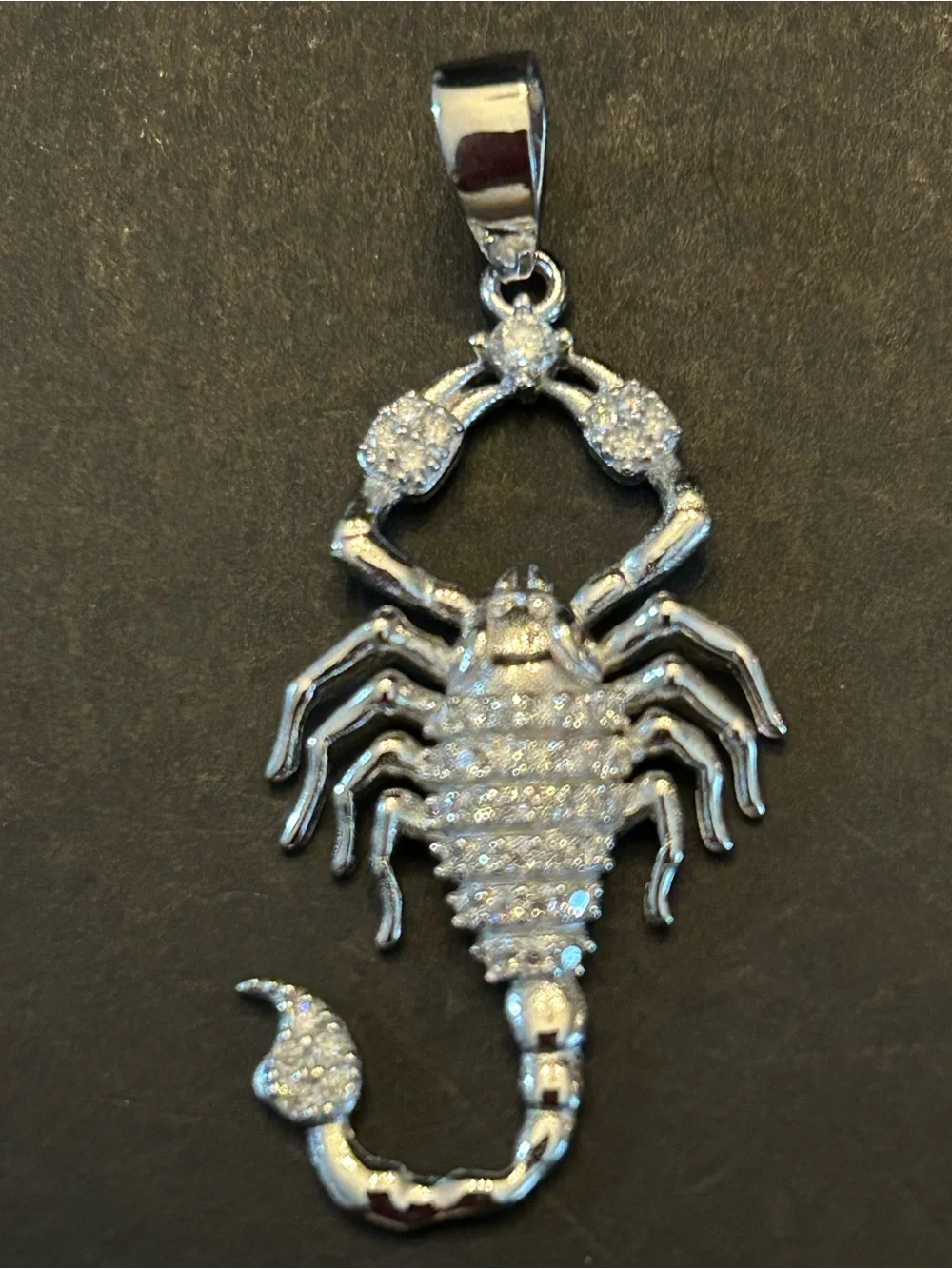 1.00CTW Pave’ Moissanite 925 Sterling Silver Scorpion 🦂 Pendant Men’s Necklace
